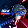 Multi Ports USB C Car Charger Fast Charging Phone Adapter in Car with Voltage Display For iPhone Samsung Huawei Android Phone 1