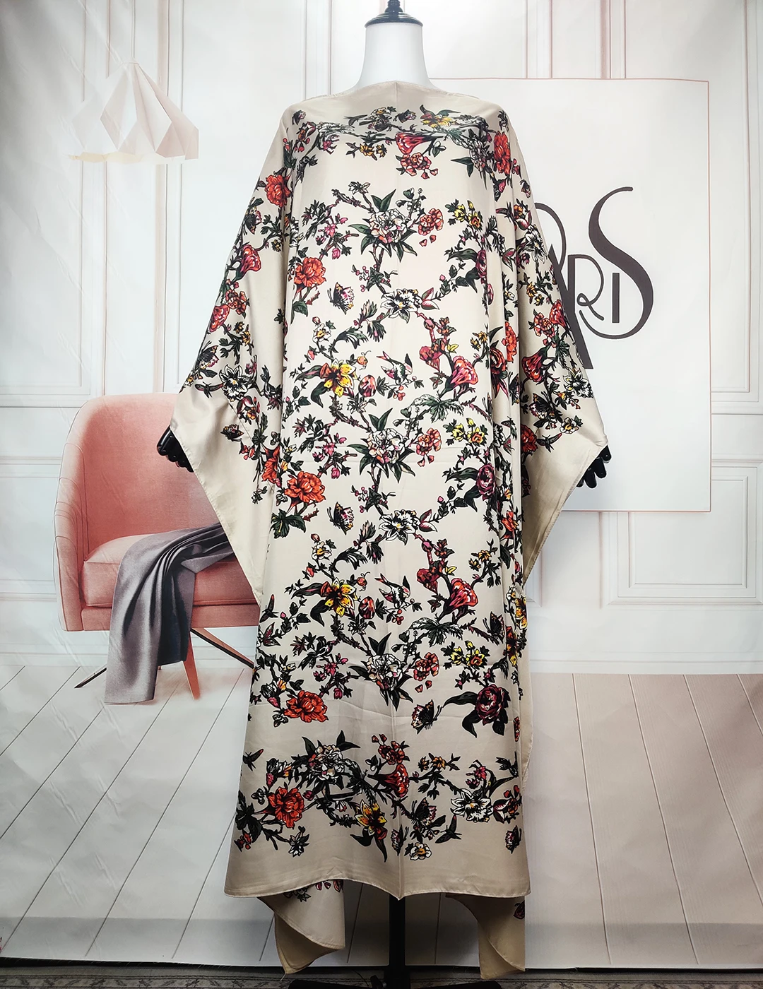 Kuwait Elegant New Floral Boho Summer Beach Women Long Kaftan Dress Casual African Lady Outlets Muslim Abaya Dress For Holiday women muslim bubble chiffon high quality hijab shawls stitch necklace floral wrap islamic ramadan hijabs scarves lady veil sjaal