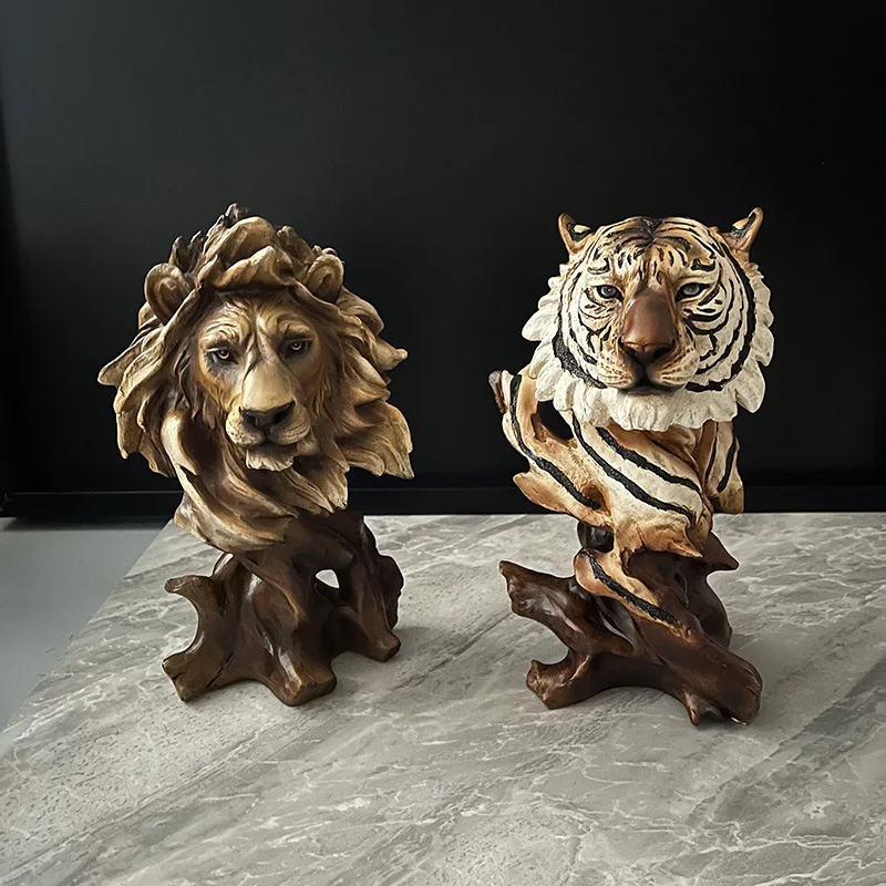 

Retro home new creative simulation animal head arts and crafts decoration office desktop decoration living room decoration