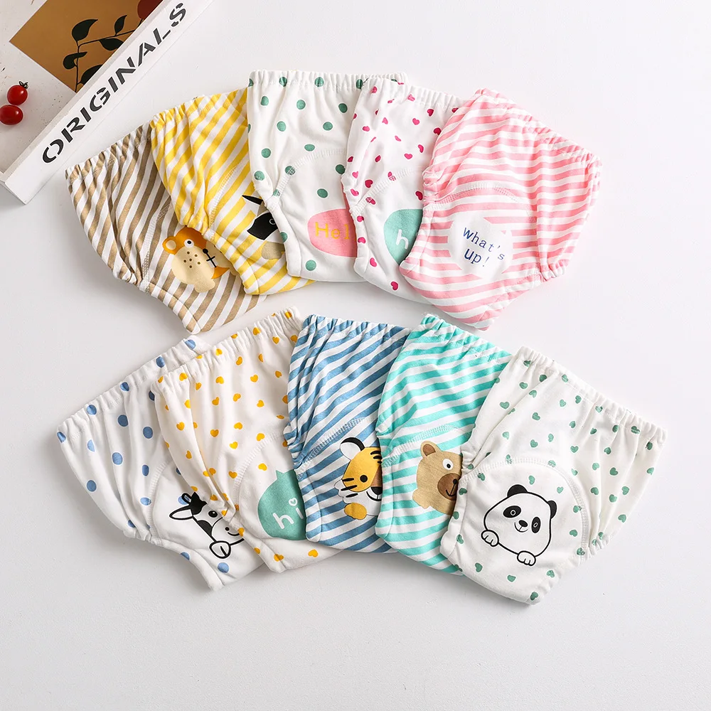Korean Style Cute Cotton Baby Waterproof Training Pants New Baby Diaper Infant Washable Shorts Panties Nappy Changing Underwear, baby training pants, cloth diapers, waterproof diapers