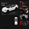 1:24 Tesla Model S MODEL Y 3 Tesla Model X Roadster Alloy Toy Car Sound Light Children Toy Collectible Birthday gift 5