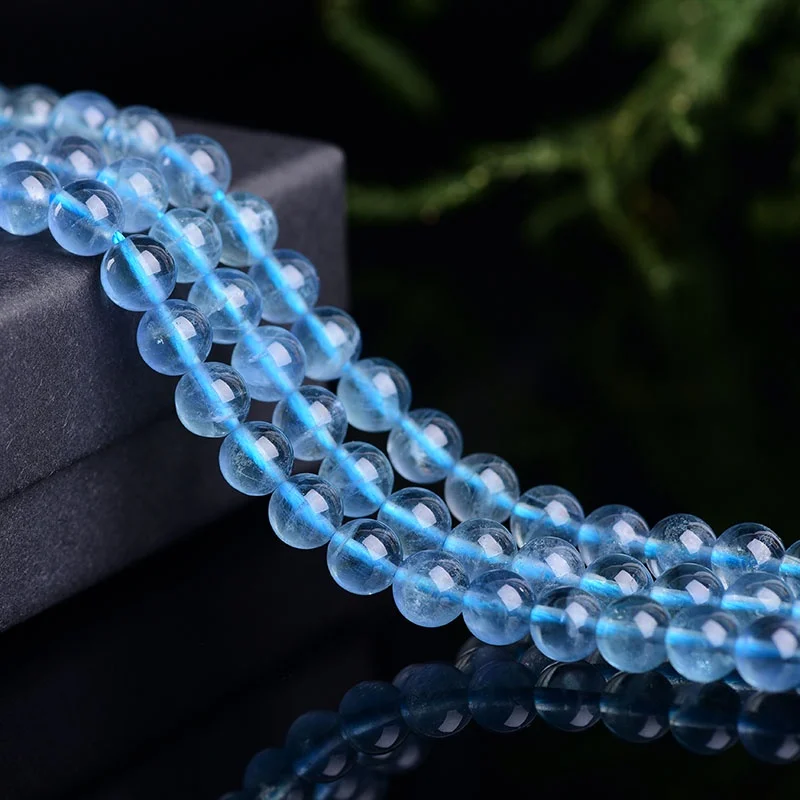 

4A Natural Blue Fluorite Loose Bead Handmade Stone Crystal DIY