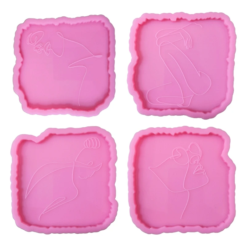 

Jewelry Making Silicone Resin Epoxy Mould Body Line Art Irregular Mug Pad