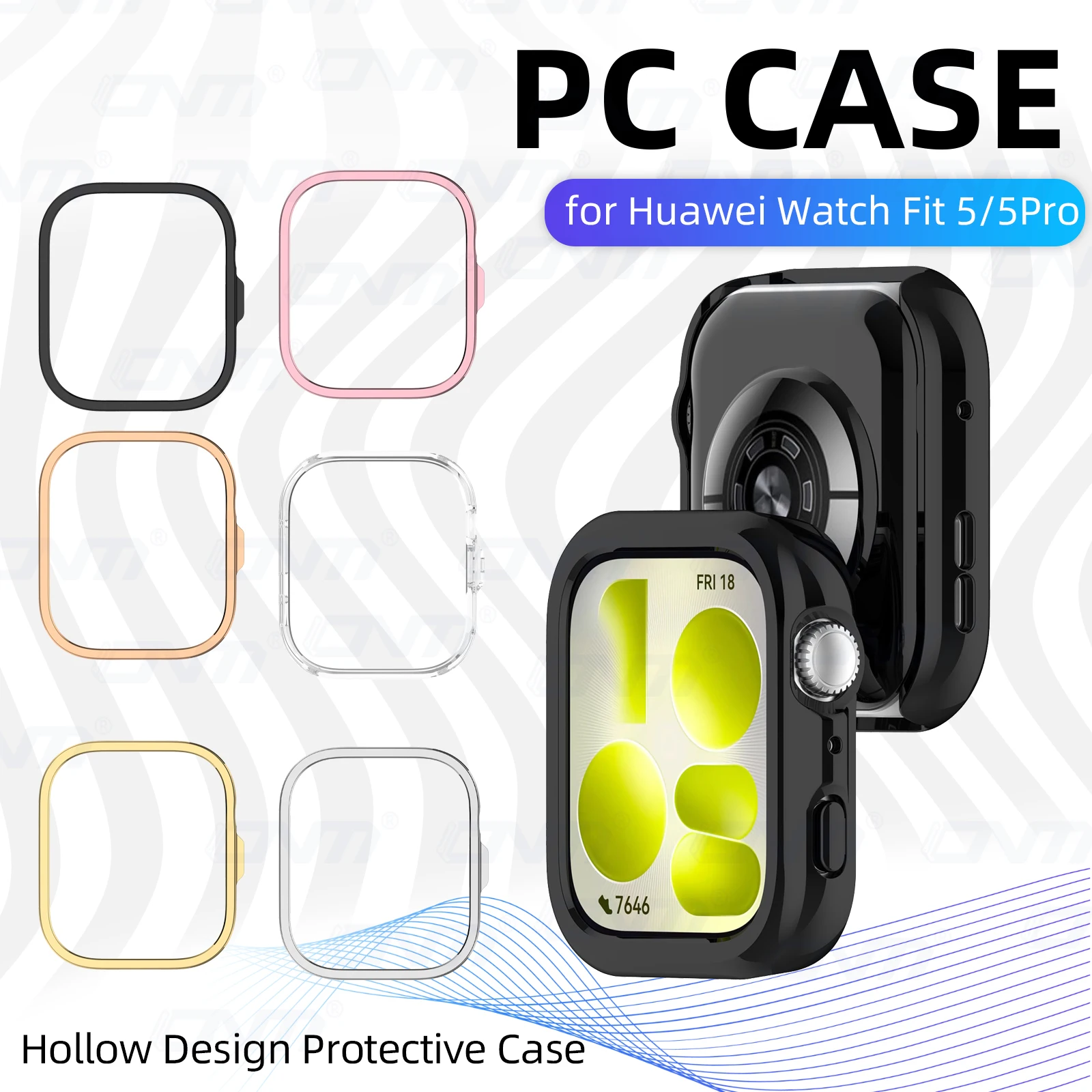 Shockproof Protective Hard Case for Huawei Watch Fit Series - Bumper Shell with Hollow Out Design