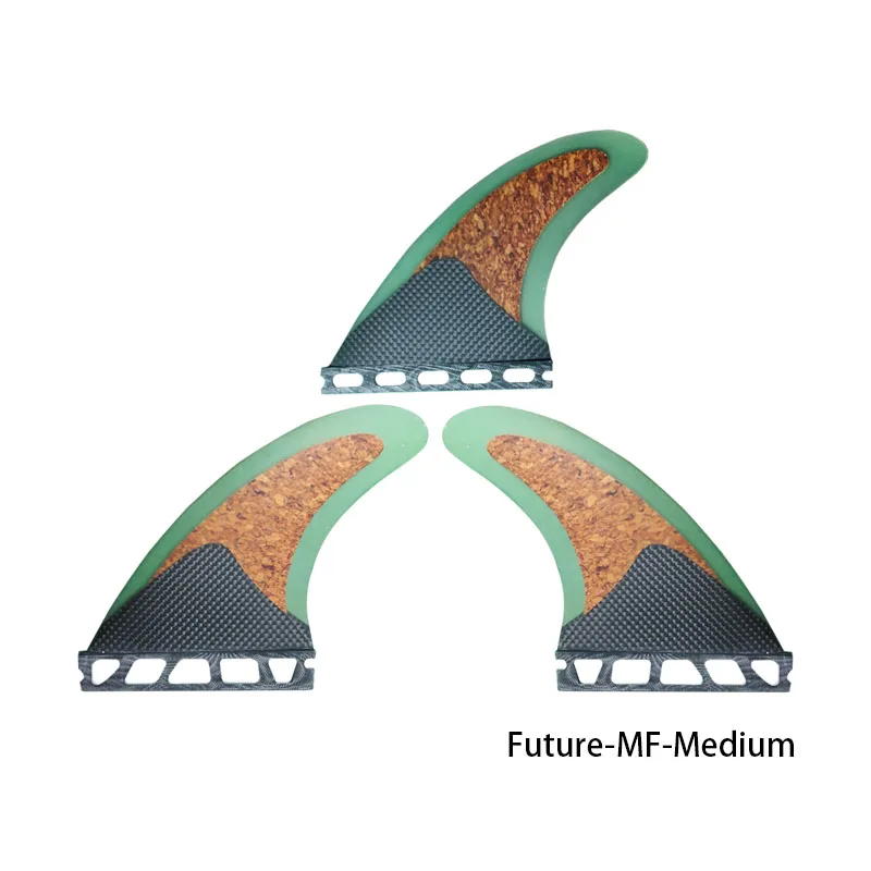 NEW FUTURE MF M Wood Grain Surfboard Fin-Semi-Carbon + Wood Composite, Lightweight & High-Flex, Fits Midlength/Hybrid Board