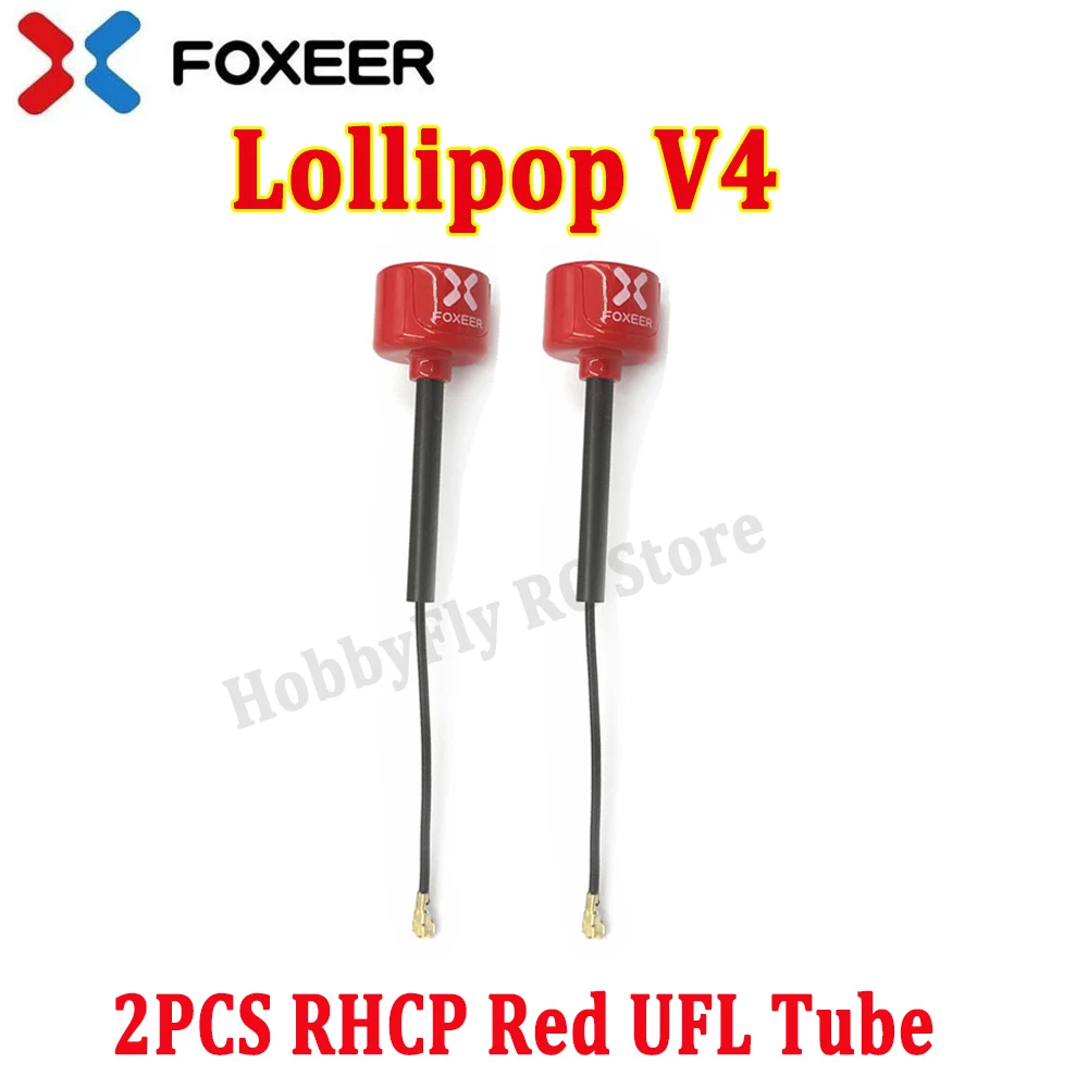 Antenne UFL RHCP, 5,8 GHz 3dBi Sucette d'Antenne Directionnelle Super Mini Antenne pour FPV Drone de Course Accessoire des Pièces RC (RP - SMA Trou intérieur - Rouge