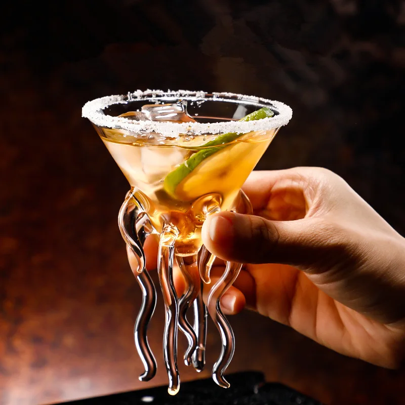New 3D Octopus Tentacle Muller Martini Glass For Bar Cocktail Party Champagne Coupes Jellyfish Modeling Mixing Wine Glasses Cup