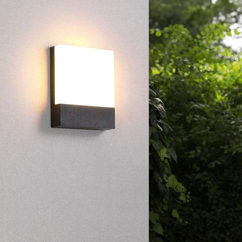 Modern Minimalist Wall Lamp Courtyard Entrance Outdoor LED Bright Waterproof Light Indoor Bedroom Living Room Induction Lighting