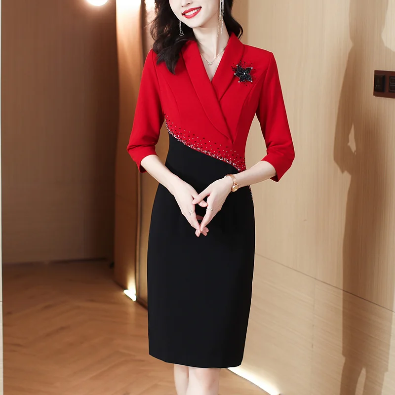 2022 New Women's Commuter Suit Red Blazer Skirt Office Suit Ladies