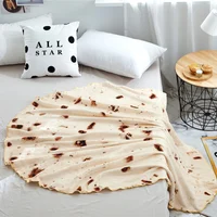 Funny Round Corn Tortilla Blanket Soft Throw Blanket for Bed Fleece Sofa Plaid Plush Bedspreads Winter Warm Flannel Wrap Blanket 6