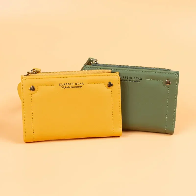 

Новый Кошелек, женский короткий однотонный простой кошелек на молнии с пряжкой, маленькая сумка с несколькими карманами, вместительный зажим для денег