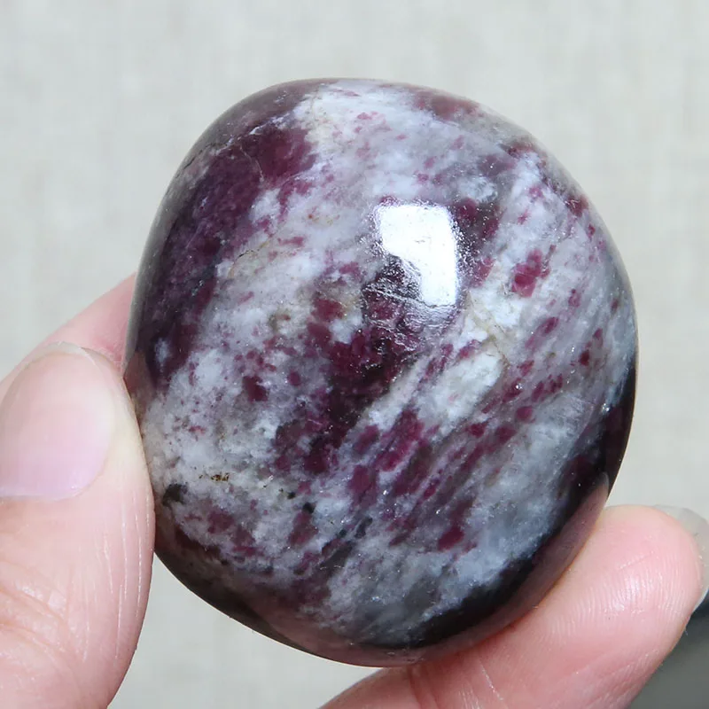 

Natural crystal rose tourmaline original stone handle piece home decoration