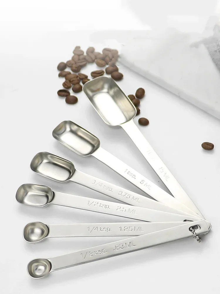 Description Picture 3 of item1PC Kitchen Measuring Spoons for Coffee Stainless Steel Graduated Spoon Accessories Set Powder Coffeeware Dining Bar Home Garden