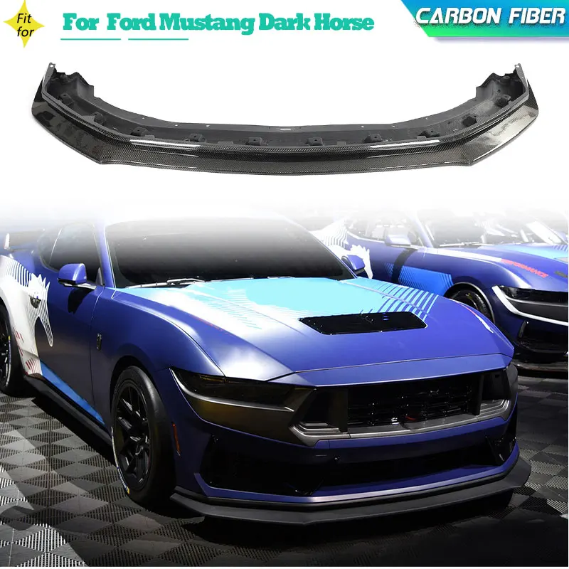 

Автомобильный передний бампер из углеродного волокна, спойлер для Ford Mustang Dark Horse 2024, сменный передний бампер для гонок, фартук для подбородка, комплект кузова