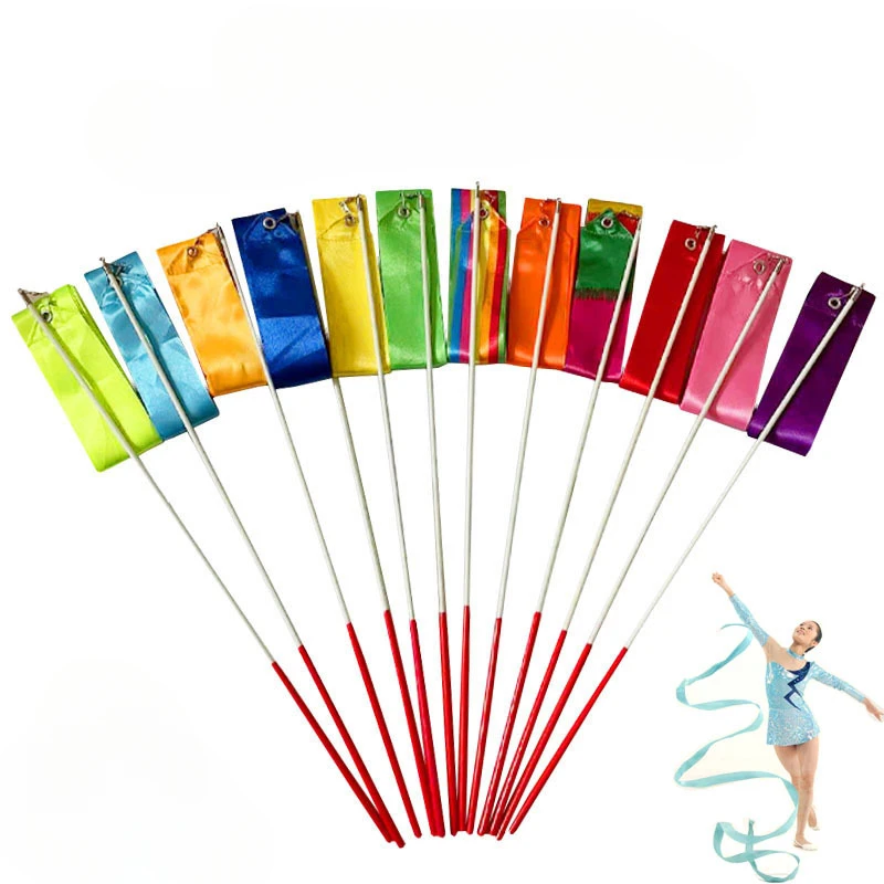 Rhythmic Dance Ribbons Gymnastics Ribbon Dancing Streamers Baton ...