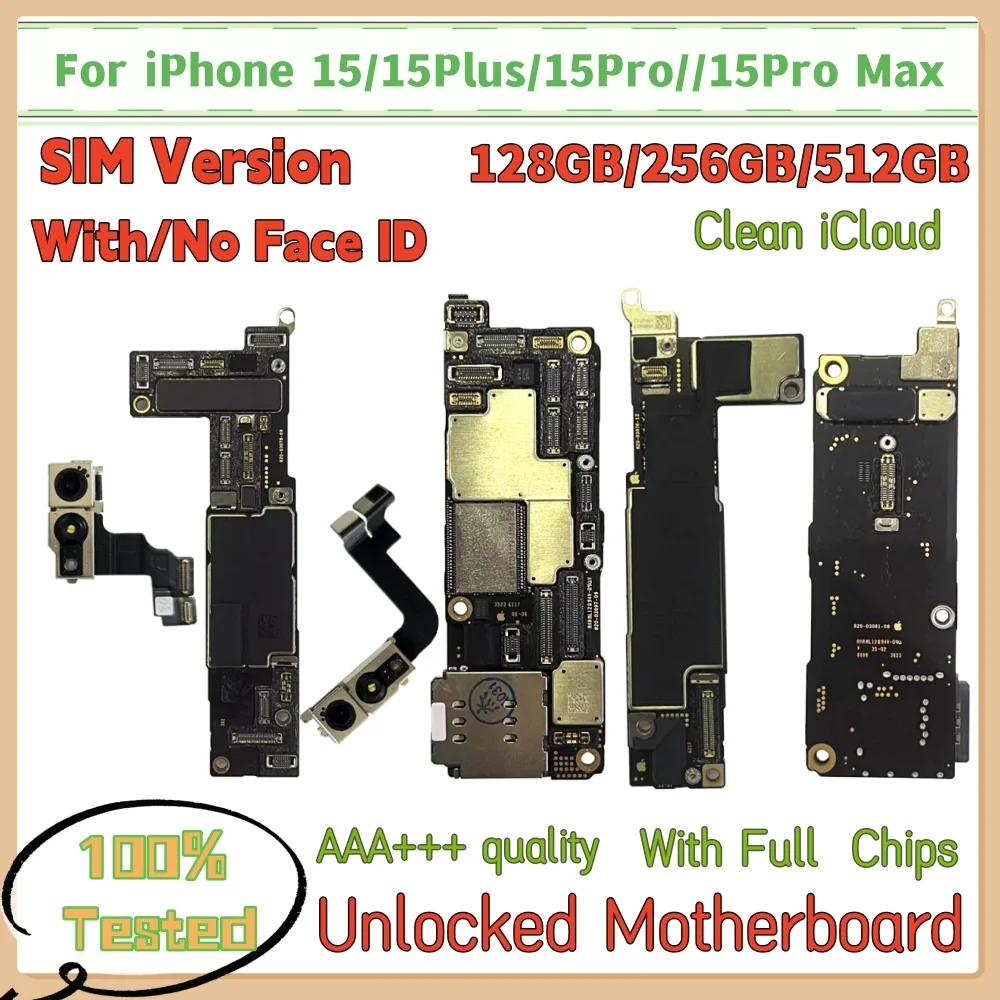 

Полные чипы, работающие с поддержкой обновления iOS для материнской платы iPhone 15 Pro Max/15Pro, чистая логическая плата iCloud, SIM Версия A + пластина