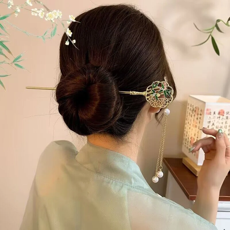 Hair Accessories, Hair Clips Vintage Chinese Hair Jewelry Chinese Style Hairpin White Tulips Flower Acetate Hair Sticks Clips Chopsticks