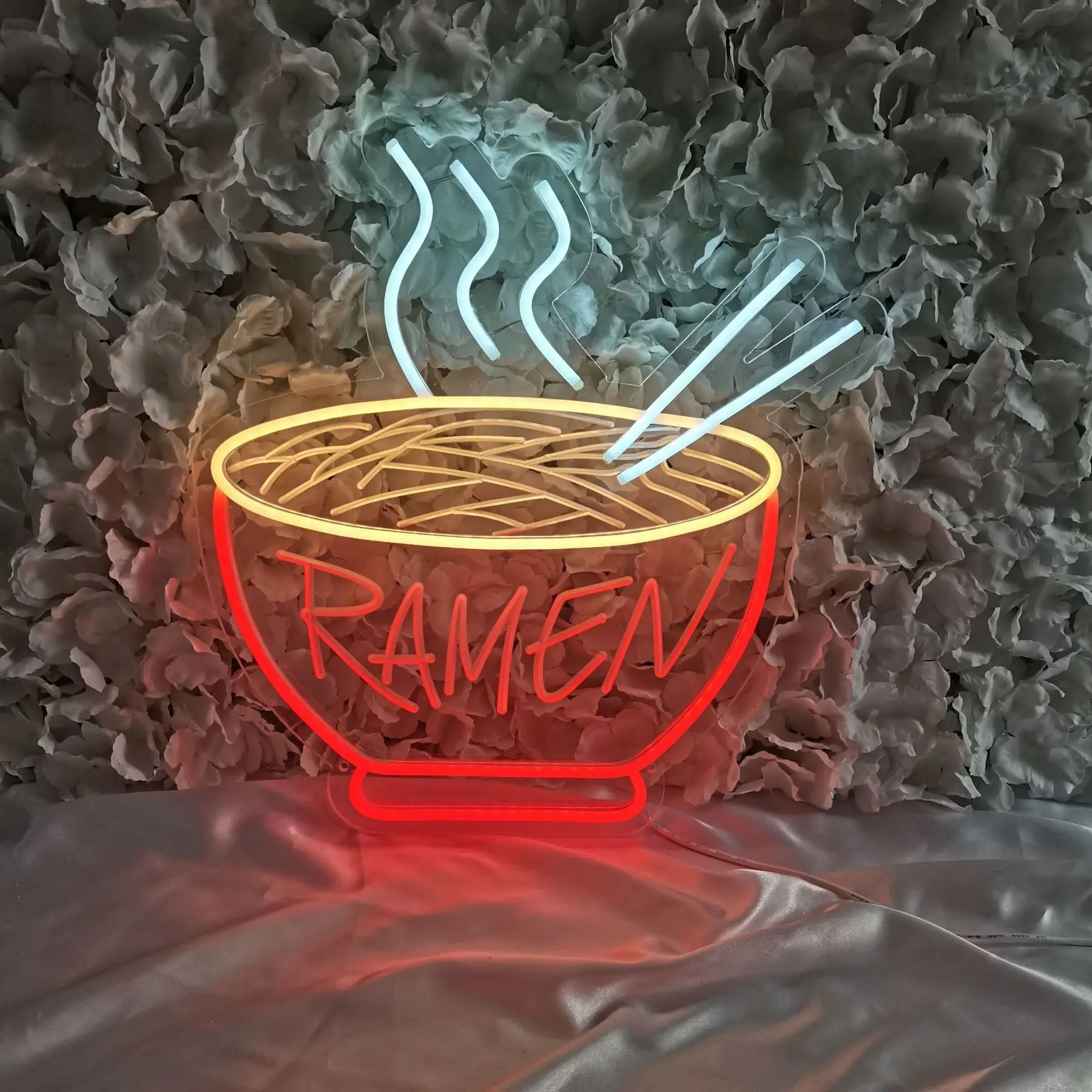 

Ramen Neon Sign Led Neon Light USB Interface Acrylic UV Backplane Red Noodles Shop Restaurant Room Art Wall Decor