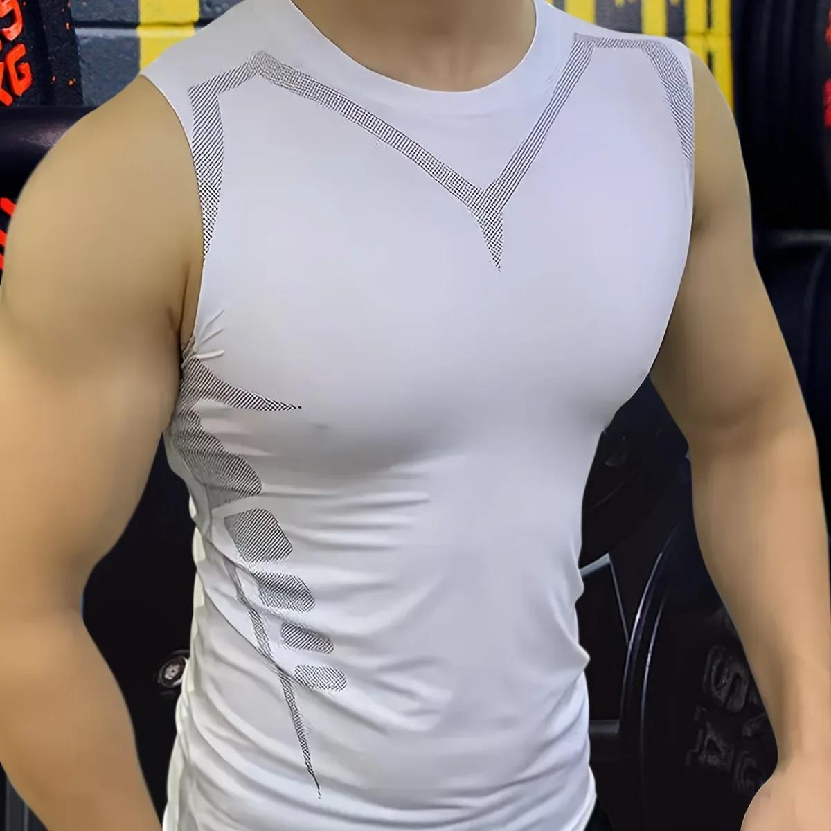 Mans Compression Tank Top Men Gym Shirt Sleeveless Quick Dry Sportswear Male Fitness Bodybuilding Vest Workout Muscle Top 2