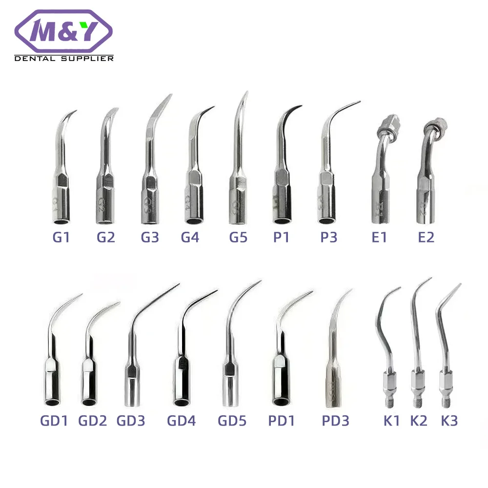 5piece Dental Ultrasonic Scaling Tips G1 G2 G3 G4 P1 fit Woodpecker
