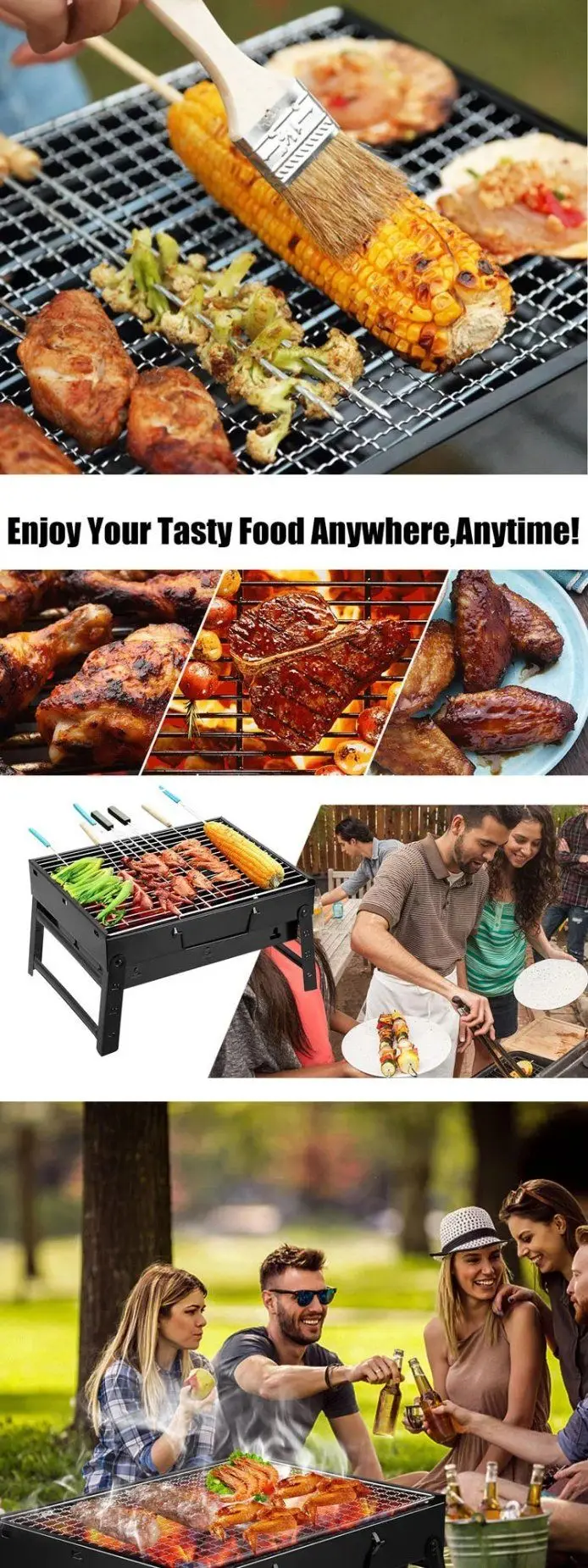 Stainless Steel Balcony Flower Pot Charcoal Barbeque Hanging BBQ Grill