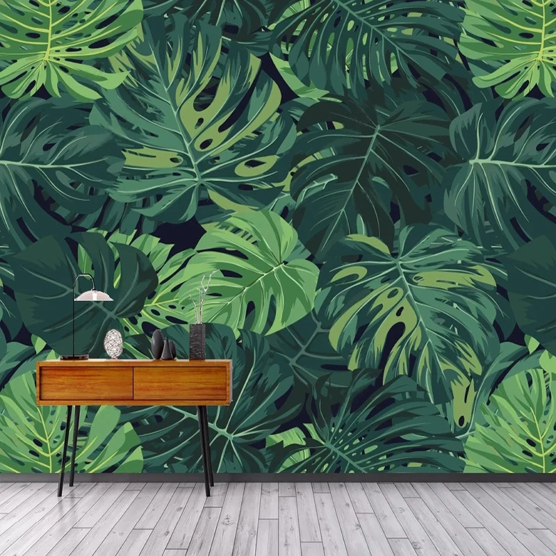 Personalizado Foto Papel de Parede Europeu Retro Floresta Tropical Folha Verde Mural Sala Estar Quarto Sofá tv Fundo Decoração da Sua Casa ao ar Livre