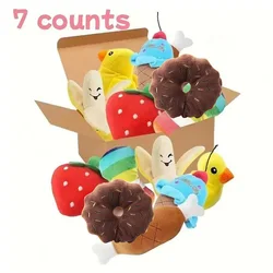 7 - Piece Plush Puppy Sound Toy Set - Chewable Fruit & Vegetable Snack Toys (7 pcs)
