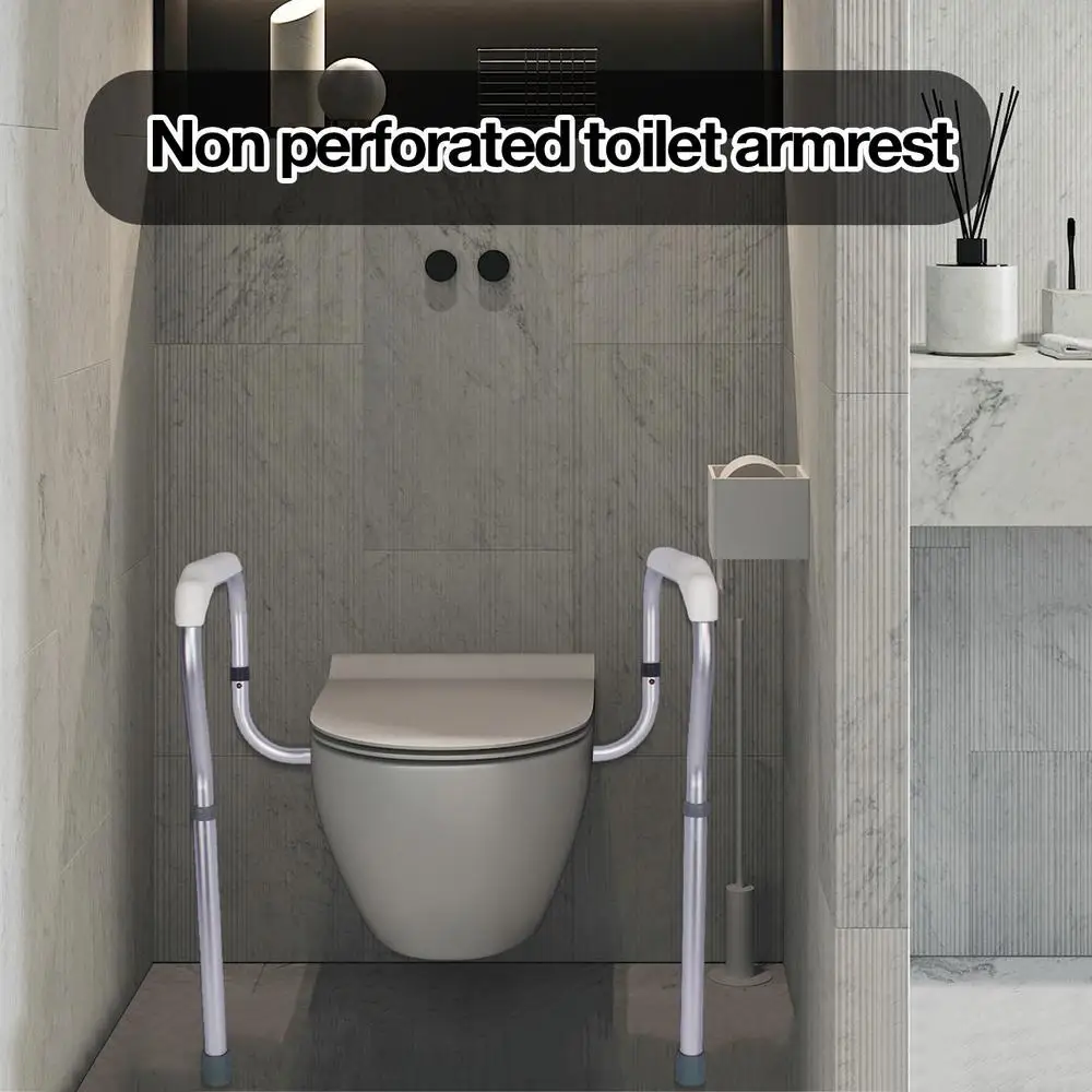 Description Picture 2 of itemToilet Rails Multiusage Bathroom Safety Frame Adjustable Easy Assembly Anti Slip Toilet Grab Bar With Handle home supplies