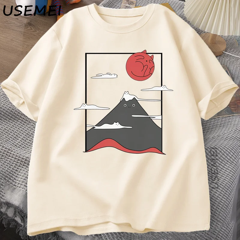 Lustige Katze Grafik T Shirts Japanische Katze Graphic Tee Baumwolle Gedruckt Kurzarm T-shirts Männer Frauen Harajuku Hohe Qualität Kleidung