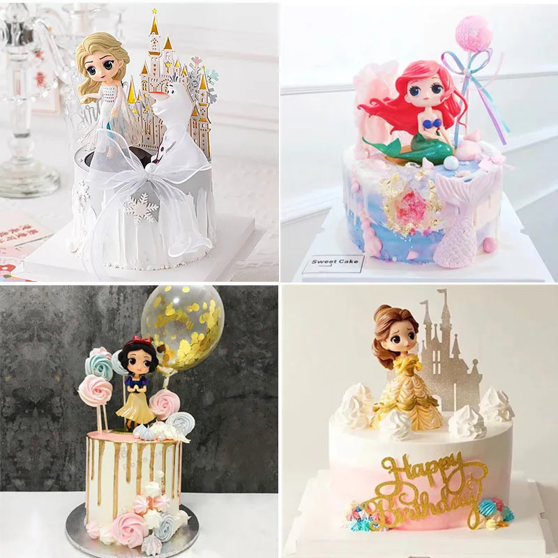 

Princess Gauze Dress Cartoon Card Baking Decoration Packaging Doll Girl Party Tools Birthday Holiday Party Plug-in Tool Supplies