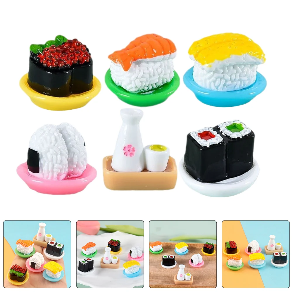 

12pcs Simulated Japanese Sushi Miniatures Dollhouse Miniatures Sushi Decoration Artificial Sushi