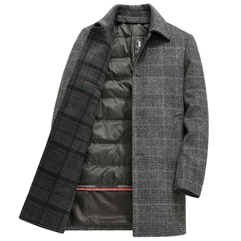 Cappotto di lana scozzese da uomo di alta qualità 2025 Cappotto invernale da lavoro casual caldo a quadretti Capispalla Giacca a vento di lana addensata 1