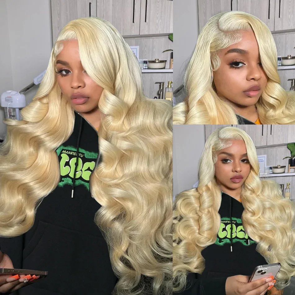 Tewjig 13x6 HD Transparent 613 Honey Blonde Body Wave Lace Frontal Human Hair Wig 30 36 Inch 13x4 Color Lace Front Wig For Women