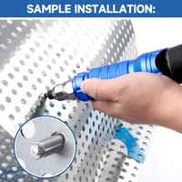Blue Aluminum Alloy Cordless Electric Rivet Nut Gun Tool Set with Attachments  2.4/3.2/4.0/4.8mm DIY Automotive Hex Shank Nozzle 2