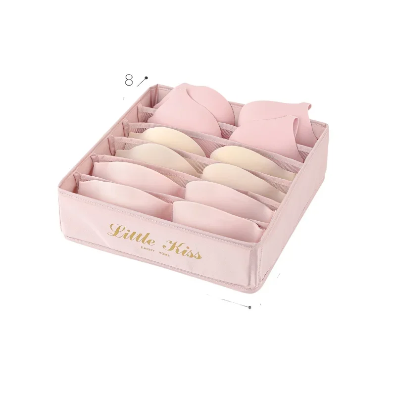 Pink Underwear Storage Box for Girls Dust-proof Socks Bra Organizer Box Drawer Fabric Box for Student Dormitory 6
