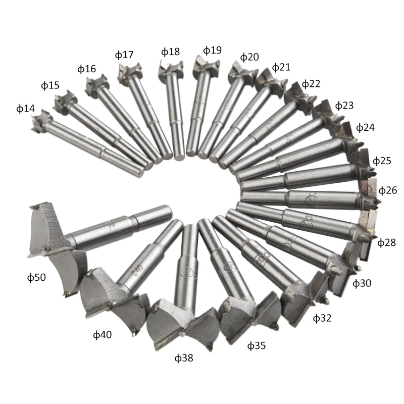 

DONG 20pcs/set 14-50mm Forstner Drill Bits Woodworking Self Centering Hole Cutter