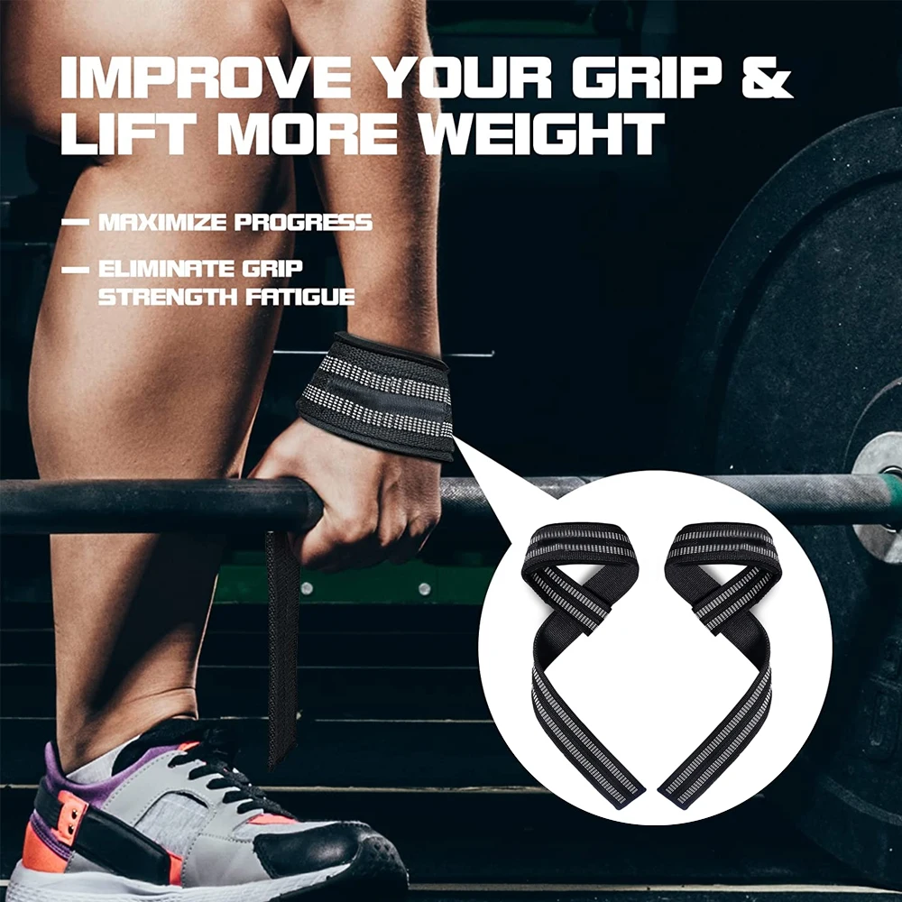Weight Lifting Straps Wrist Deadlift Straps Padding Wrist Lifting Straps For Weightlifting Powerlifting Strength Training