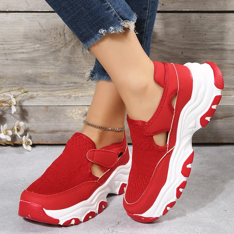 

Women Vulcanized Shoes Spring Autumn Lady Hook Loop Comfy Flat Shoes Casual Comfort Female Mesh Breathable Sneakers Mom Trainers