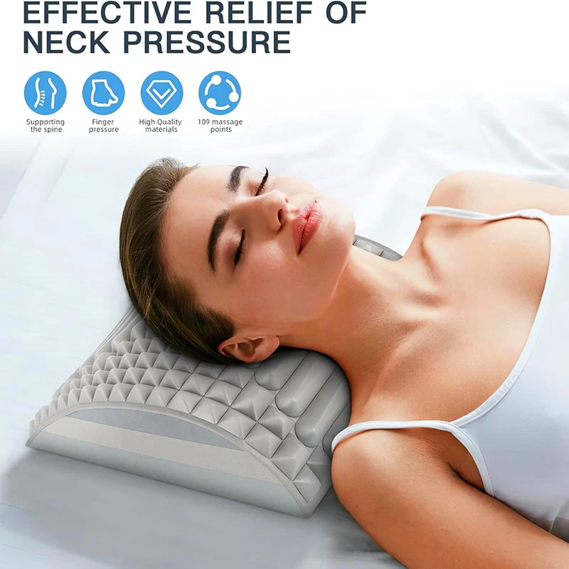 Back Stretcher Pillow Neck Lumbar Support Massager for Neck Waist Back Herniated Disc Pain Relief Massage Relaxation Tools