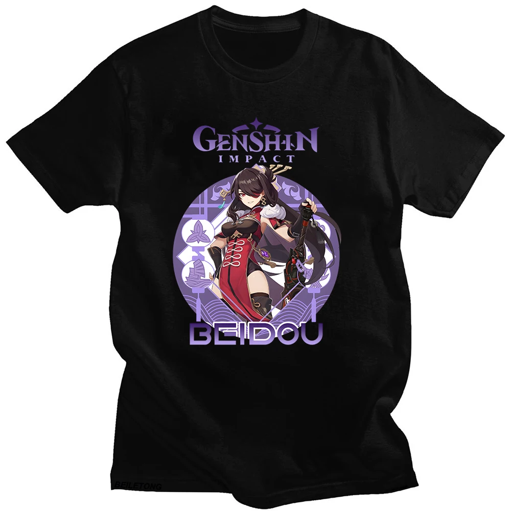 Genshin Impact Beidou Japanese Style Summer T-Shirt - 100% Cotton Short Sleeve
