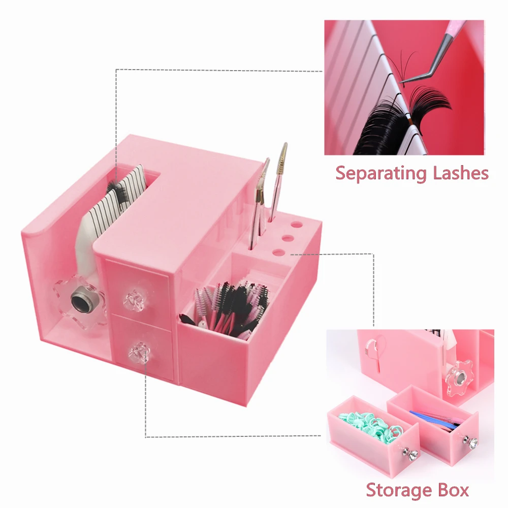 

False Eyelashes Tools With Drawer Acrylic Storage Box Volume Eyelash Self Fanning Tools Individual Lashes Root Separate Machine