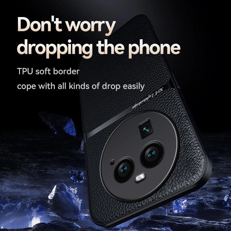 Leather Magnetic Car Holder Phone Case with Metal Plate Back Cover