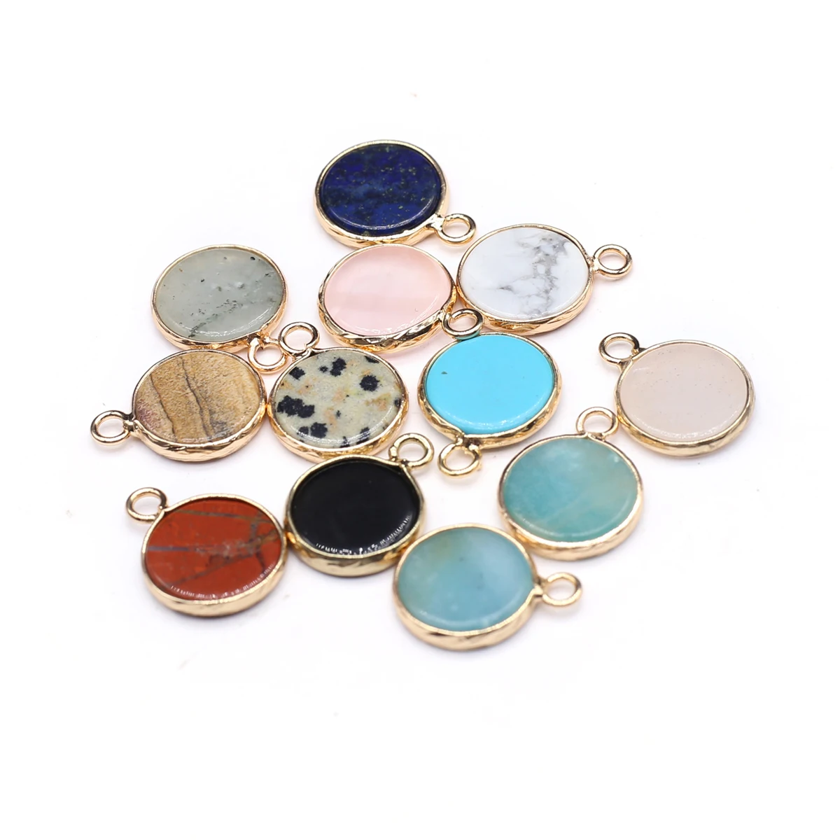 

10 шт. круглых лечебных кристальных камней круглой формы, подвески из драгоценных камней, ожерелье из драгоценных камней в подарок