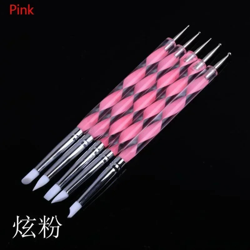 Polymer Clay Tools Pottery Tools Clay Sculpting Tools Pottery Sculpting Tools 5pcs Manicure Pen Stainless Steel Two Head Polymer Clay Tool Silicone Pen Sculpture Tools Dotting Pottery Tool