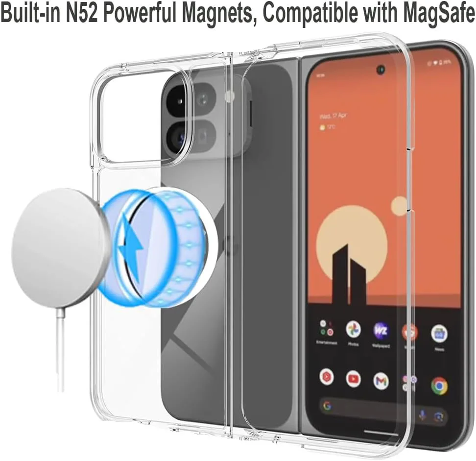 Magnetic Wireless Charging Clear Hard Plastic Phone Case