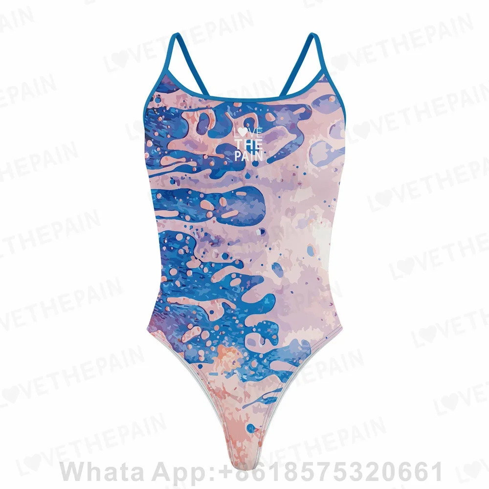 

Love The Pain One Piece Swimsuit Women Sexy Back Swimwear 2023 New Monokini Summer Beach Bathing Suit Race Printing Swimsuit