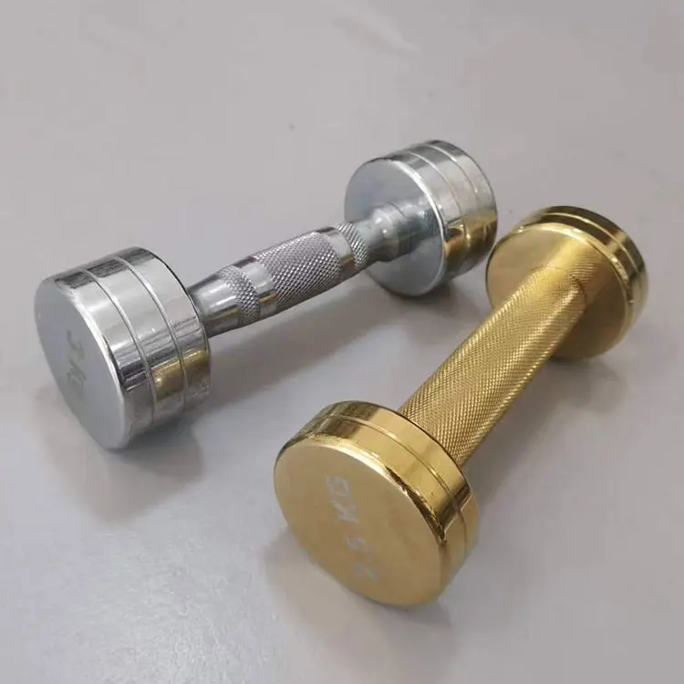 high quality gold dumbbells home gym equipment dumbbells