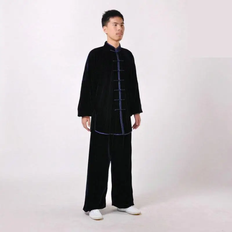 Velour Tai Chi suit Chinese style Kung Fu Wushu Martial Arts uniform Performance jacket pants Exercise clothing Women Men