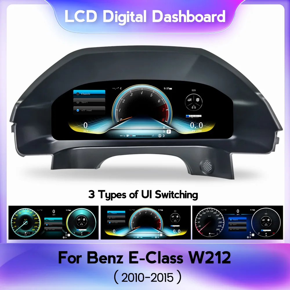 

Car LCD Digital Dashboard Tachometer For Mercedes Benz E-Class W212 E200 E230 E260 E300 S212 Cluster Instrument 1920*720 Screen