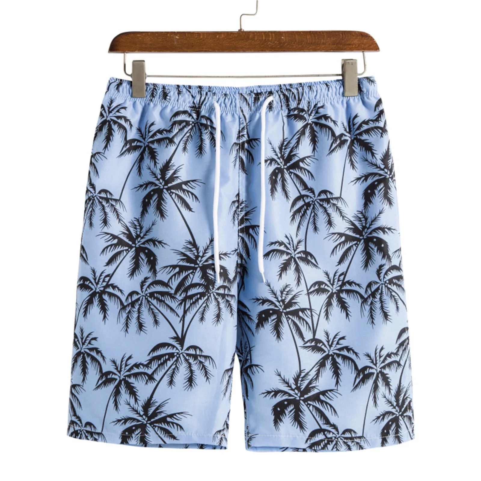 

Men'S Casual Beach Shorts Stylish Coconut Tree Print Swimming Trunks Drawstring Elastic Waist Board Shorts Leisure Beachwear Man